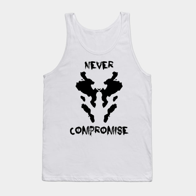Rorschach Never Compromise Watchmen Tank Top by Coccomedian